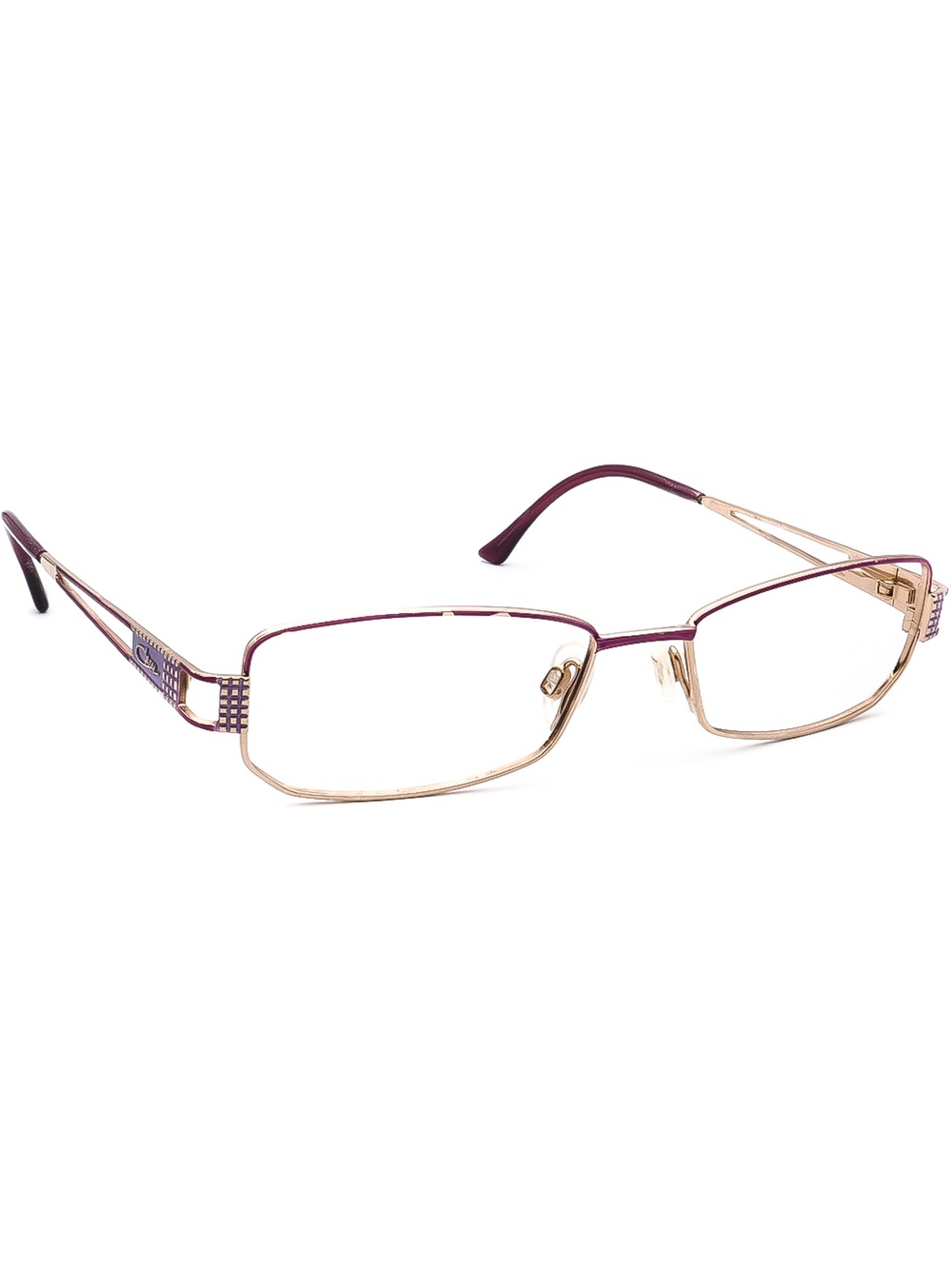Cazal Purple/Gold Rectangular Metal Frame Eyewear